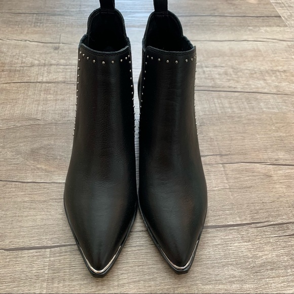 Marc Fisher Shoes - Marc Fisher Black Yami Studded Low Heel Chelsea Ankle Boots Size 5.5